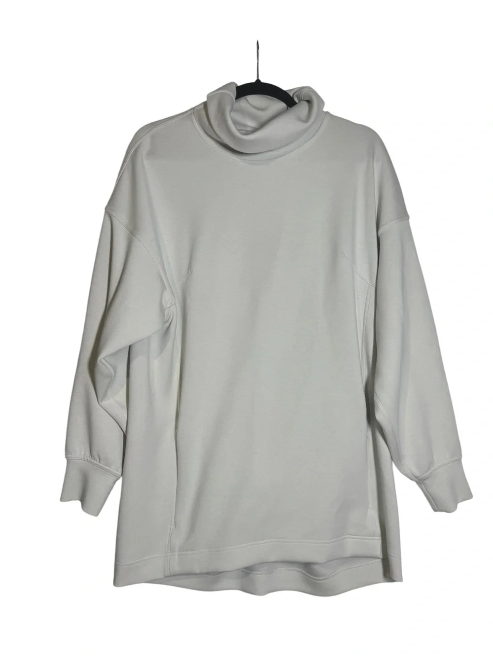 Lululemon Modal Blend Turtleneck Tunic Sweatshirt Bone Oversized Pockets Size 10